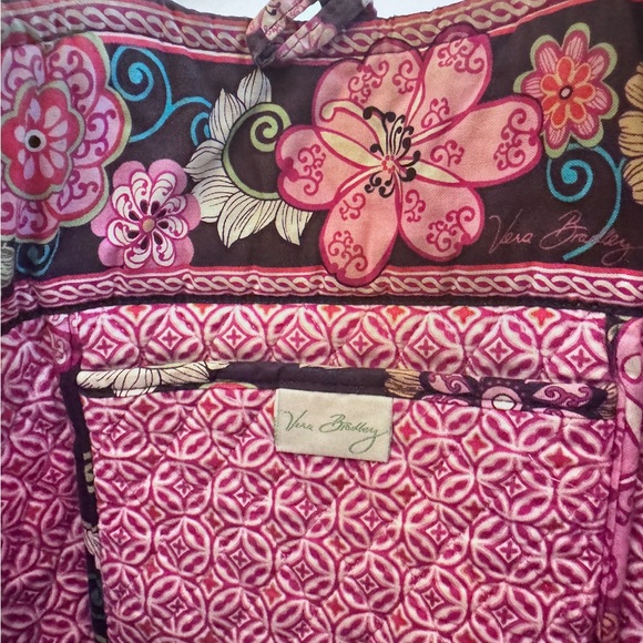 VERA BRADLEY Libby MOD Floral Pink & Brown Retired Shoulder Bag Handbag Purse - Picture 5 of 8